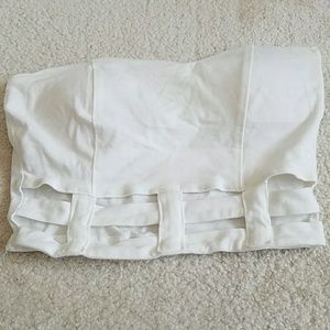 White Cut Crop Top